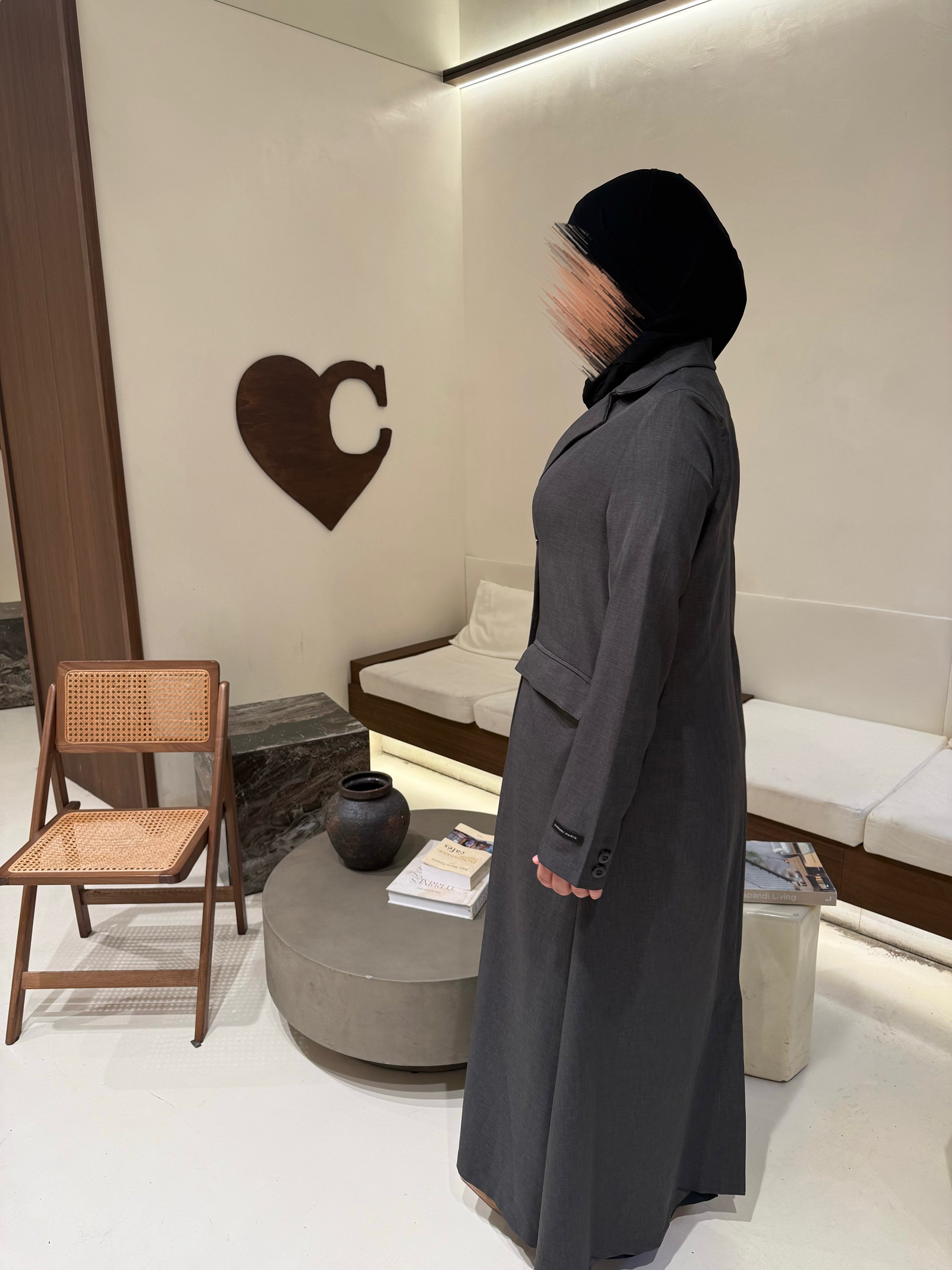 Abaya Blazer Charcoal Gray