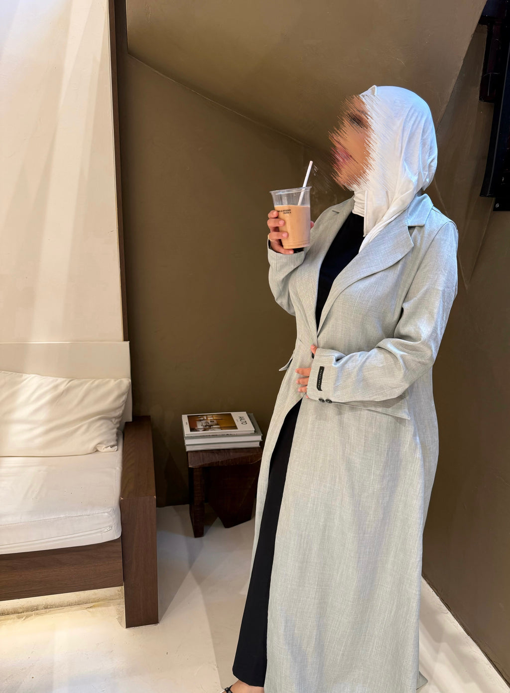 Abaya Blazer Light Gray