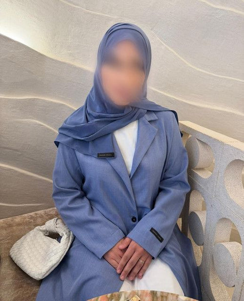 Abaya Blazer Bleu Clair Rayé