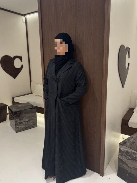 Abaya Blazer Rayé Noir