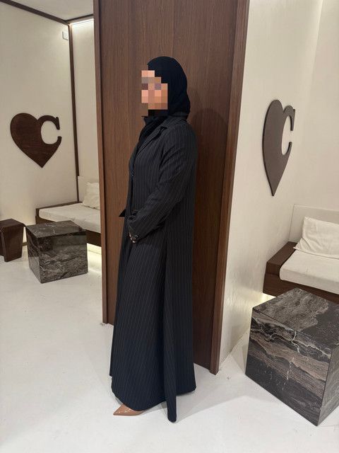 Abaya Blazer Rayé Noir
