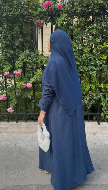 Abaya Blazer Bleu Marine Rayé