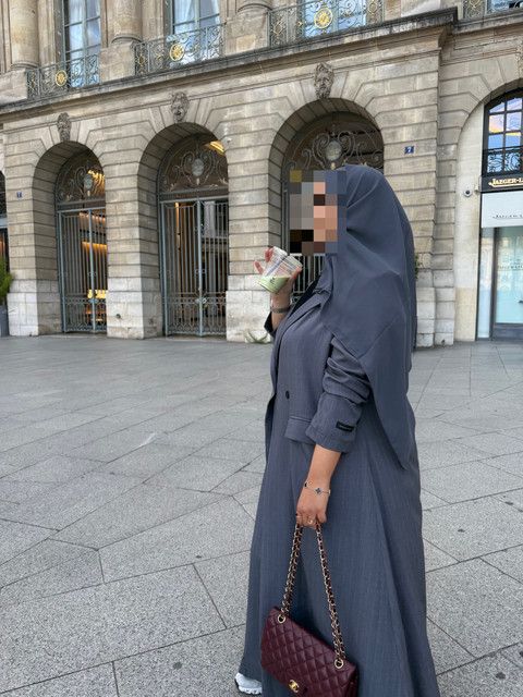 Abaya Blazer Gris Rayé