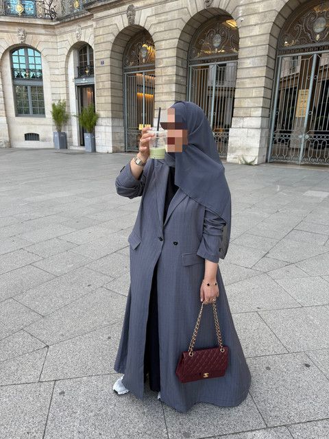Abaya Blazer Gris Rayé